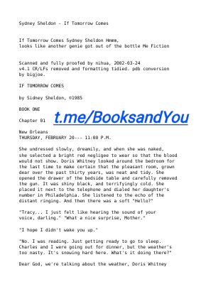 IF TOMORROW COMES, by Sydney Sheldon.pdf